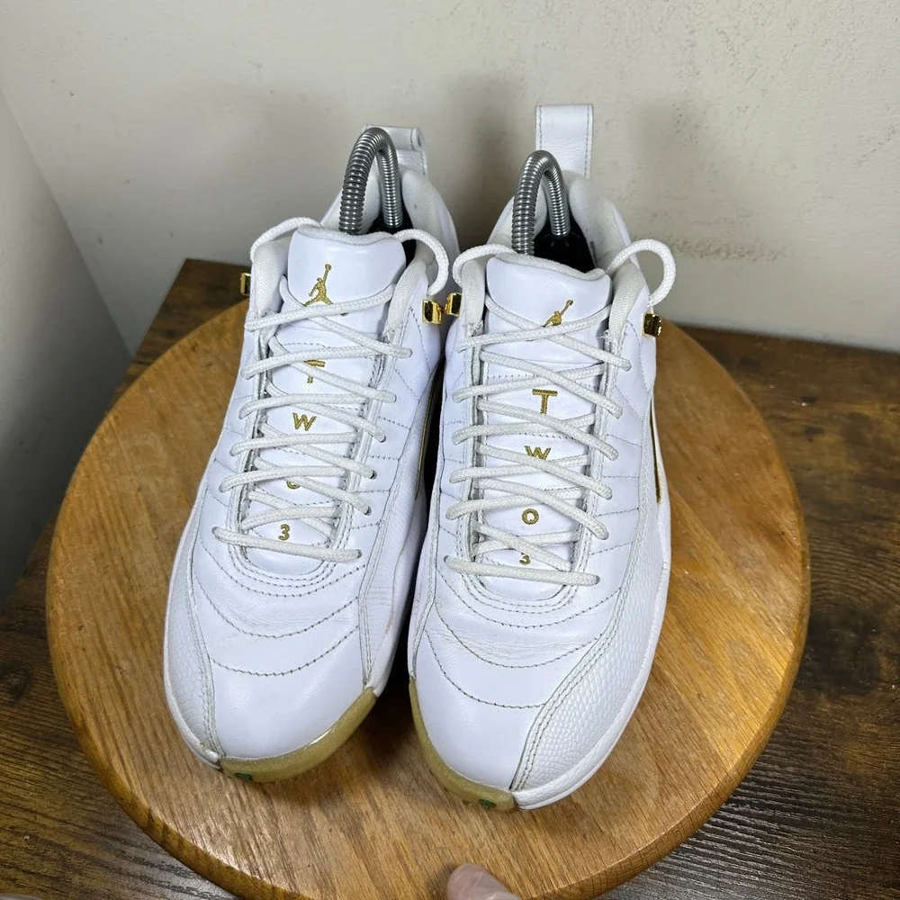 Air Jordan 12 Low Golf Metallic Gold White Shoes DM0106-117 Mens Size 7